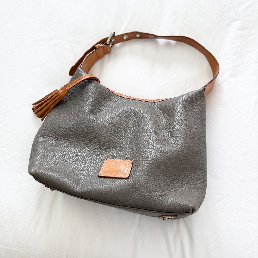 Dooney & Bourke Patterson Paige Sac Taupe Pebbled Leather Hobo Bag